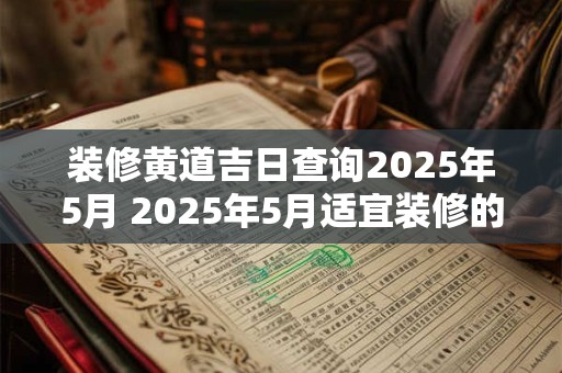 装修黄道吉日查询2025年5月 2025年5月适宜装修的黄道吉日是哪些