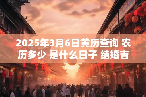 2026年3月6日黄历查询 农历多少 是什么日子 结婚吉时 2026年3月6日黄历查询 农历多少 是什么日子 结婚吉时