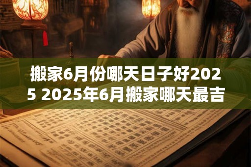 搬家6月份哪天日子好2025 2025年6月搬家哪天最吉利