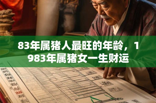 83年属猪人最旺的年龄，1983年属猪女一生财运