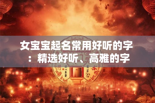 女宝宝起名常用好听的字 ：精选好听、高雅的字