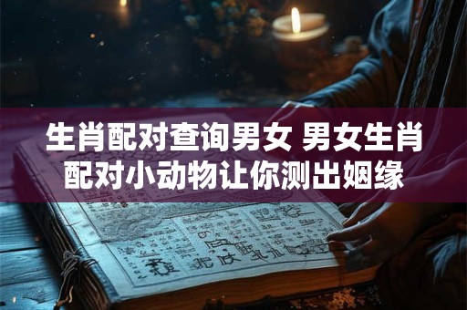 生肖配对查询男女 男女生肖配对小动物让你测出姻缘