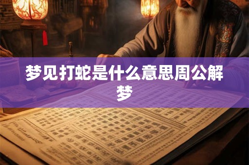 梦见打蛇是什么意思周公解梦