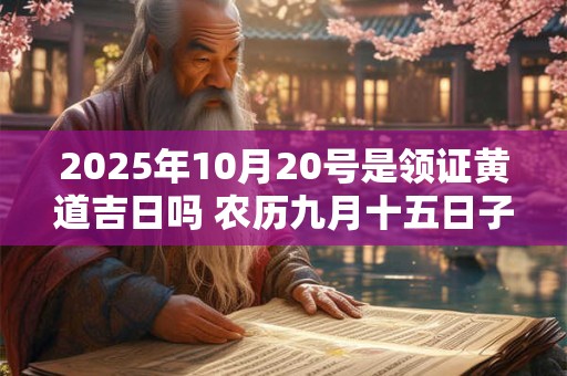 2025年10月20号是领证黄道吉日吗 农历九月十五日子好吗