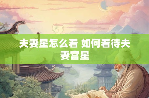 夫妻星怎么看 如何看待夫妻宫星