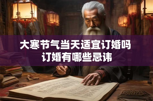 大寒节气当天适宜订婚吗 订婚有哪些忌讳