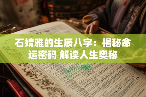 石婧雅的生辰八字：揭秘命运密码 解读人生奥秘