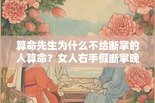 算命先生为什么不给断掌的人算命？女人右手假断掌晚年好吗？