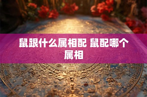 鼠跟什么属相配 鼠配哪个属相