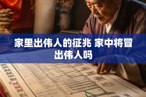 家里出伟人的征兆 家中将冒出伟人吗