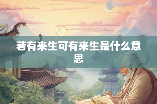 若有来生可有来生是什么意思
