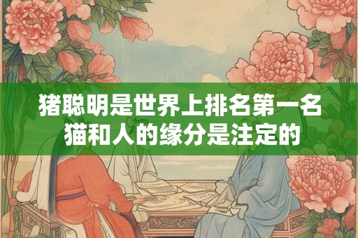 猪聪明是世界上排名第一名 猫和人的缘分是注定的