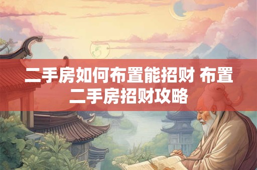二手房如何布置能招财 布置二手房招财攻略 二手房如何布置能招财 布置二手房招财攻略