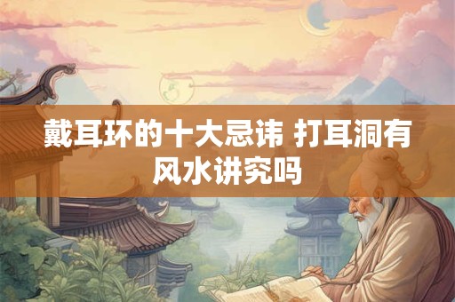 戴耳环的十大忌讳 打耳洞有风水讲究吗