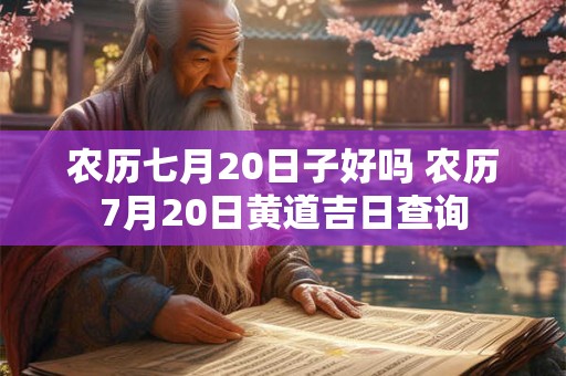 农历七月20日子好吗 农历7月20日黄道吉日查询