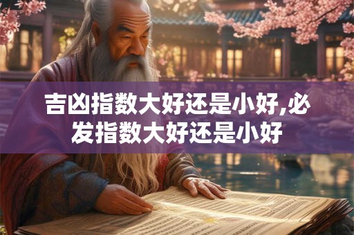 吉凶指数大好还是小好,必发指数大好还是小好
