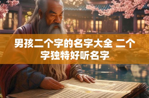 男孩二个字的名字大全 二个字独特好听名字