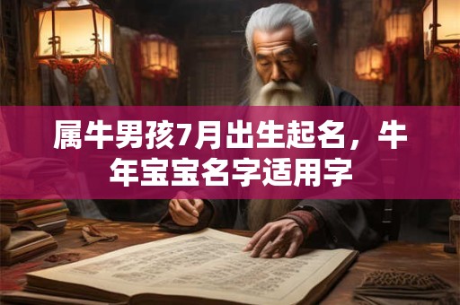 属牛男孩7月出生起名，牛年宝宝名字适用字