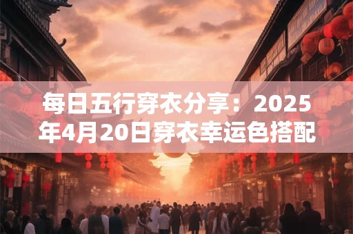 每日五行穿衣分享：2025年4月20日穿衣幸运色搭配分享