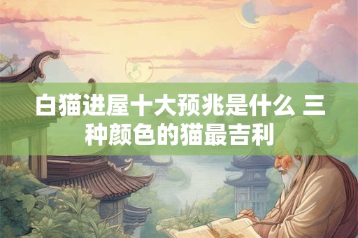 白猫进屋十大预兆是什么 三种颜色的猫最吉利
