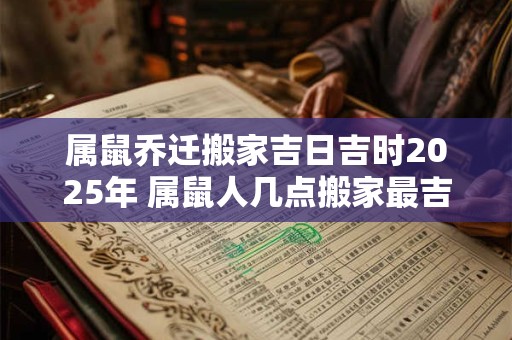 属鼠乔迁搬家吉日吉时2025年 属鼠人几点搬家最吉利 属鼠乔迁搬家吉日吉时2025年 属鼠人几点搬家最吉利