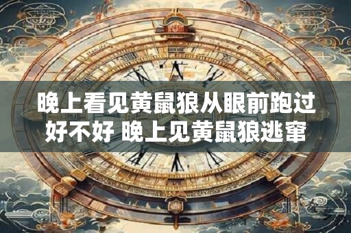 晚上看见黄鼠狼从眼前跑过好不好 晚上见黄鼠狼逃窜可疑吗