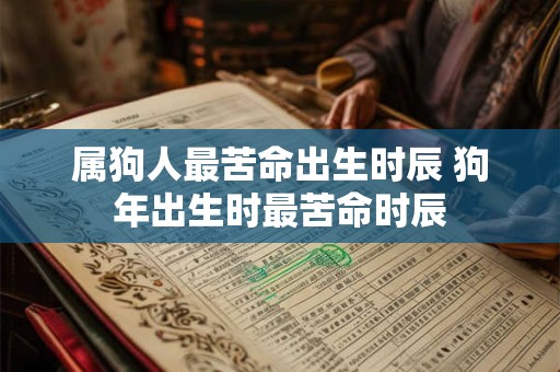 属狗人最苦命出生时辰 狗年出生时最苦命时辰