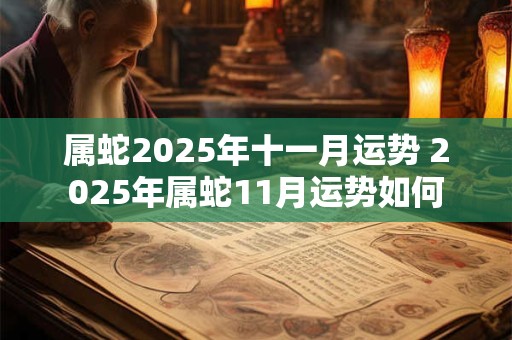 属蛇2025年十一月运势 2025年属蛇11月运势如何