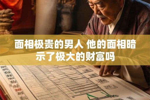 面相极贵的男人 他的面相暗示了极大的财富吗