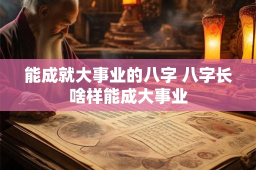 能成就大事业的八字 八字长啥样能成大事业