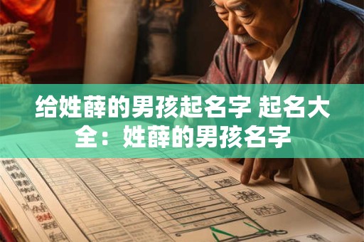 给姓薛的男孩起名字 起名大全:姓薛的男孩名字 给姓薛的男孩起名字 起名大全:姓薛的男孩名字