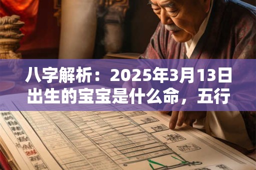 八字解析：2025年3月13日出生的宝宝是什么命，五行缺什么