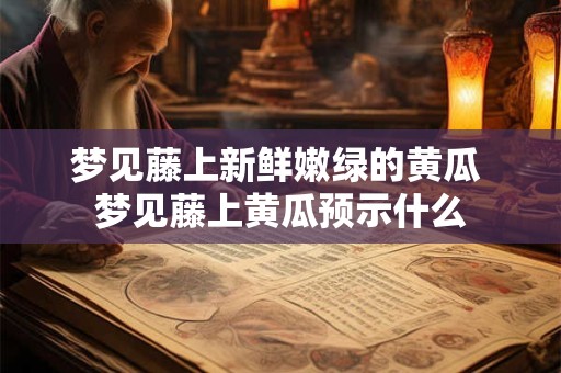 梦见藤上新鲜嫩绿的黄瓜 梦见藤上黄瓜预示什么 梦见藤上新鲜嫩绿的黄瓜 梦见藤上黄瓜预示什么