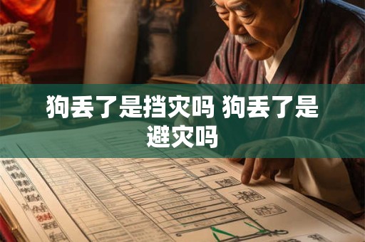 狗丢了是挡灾吗 狗丢了是避灾吗