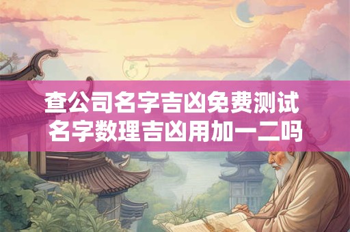 查公司名字吉凶免费测试 名字数理吉凶用加一二吗