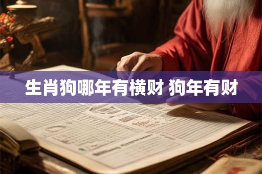 生肖狗哪年有横财 狗年有财