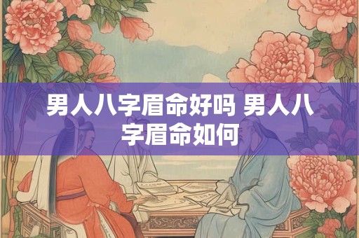 男人八字眉命好吗 男人八字眉命如何