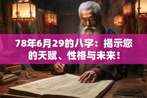 78年6月29的八字：揭示您的天赋、性格与未来！