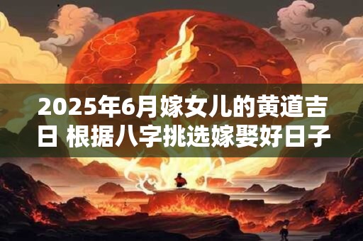 2025年6月嫁女儿的黄道吉日 根据八字挑选嫁娶好日子