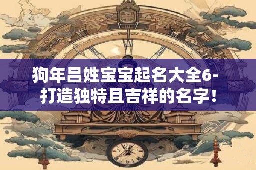 狗年吕姓宝宝起名大全6- 打造独特且吉祥的名字！