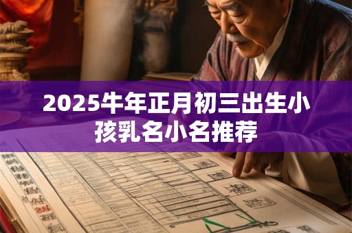 2025牛年正月初三出生小孩乳名小名推荐