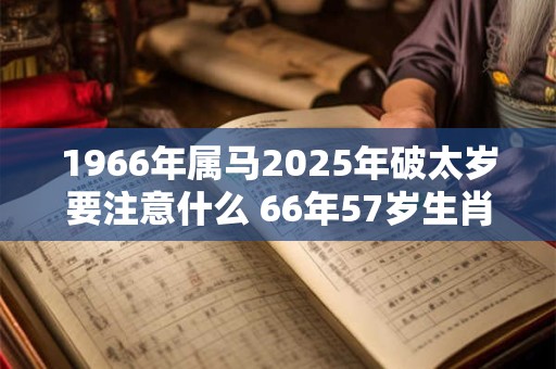 1966年属马2025年破太岁要注意什么 66年57岁生肖马逢兔年运势如何