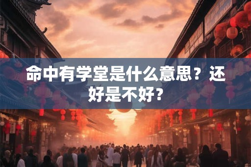 命中有学堂是什么意思?还好是不好? 命中有学堂是什么意思?还好是不好?