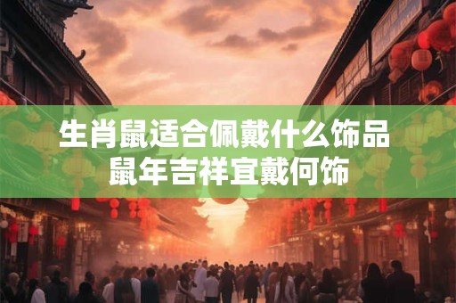 生肖鼠适合佩戴什么饰品 鼠年吉祥宜戴何饰