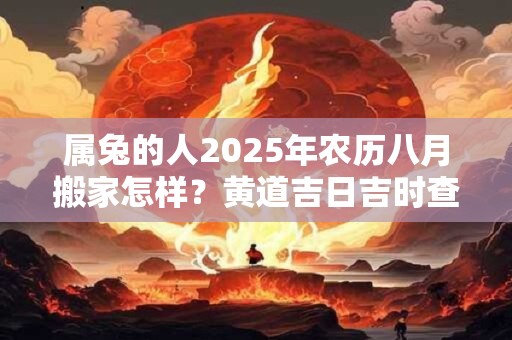 属兔的人2025年农历八月搬家怎样？黄道吉日吉时查询一览表