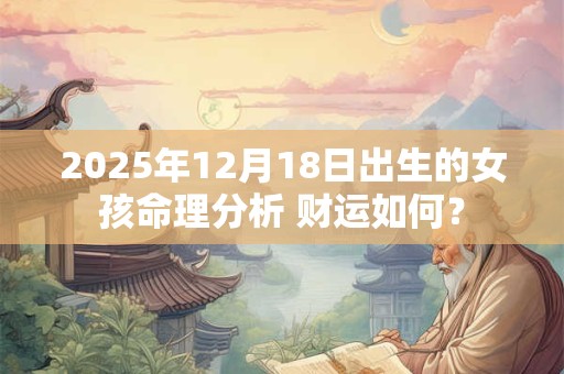2026年12月18日出生的女孩命理分析 财运如何？