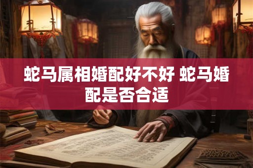 蛇马属相婚配好不好 蛇马婚配是否合适