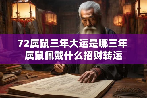 72属鼠三年大运是哪三年 属鼠佩戴什么招财转运