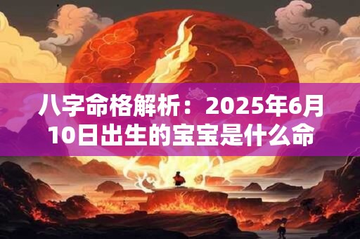 八字命格解析：2025年6月10日出生的宝宝是什么命