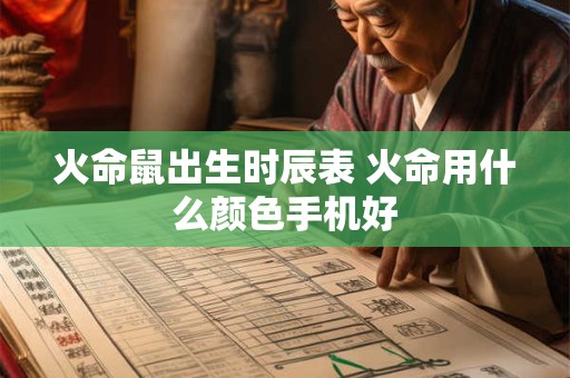 火命鼠出生时辰表 火命用什么颜色手机好